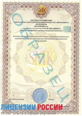 Образец сертификата соответствия (приложение) Калач-на-дону Сертификат ISO 13485