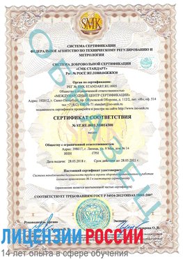 Образец сертификата соответствия Калач-на-дону Сертификат OHSAS 18001