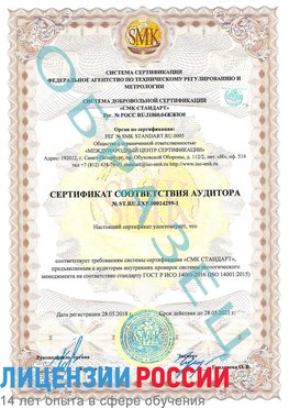 Образец сертификата соответствия аудитора №ST.RU.EXP.00014299-1 Калач-на-дону Сертификат ISO 14001